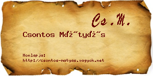 Csontos Mátyás névjegykártya