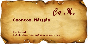 Csontos Mátyás névjegykártya