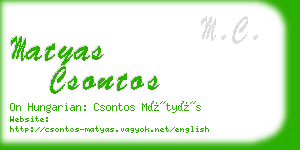 matyas csontos business card